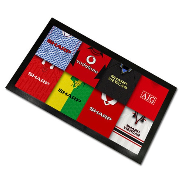 Utd Classic Shirts Retro Home & Away Shirts Kit Montage Bar Runner Great Christmas Gift Printed In The UK Football Gifts Manchester Man