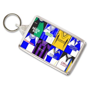 Bristol Rovers Retro Shirt Montage Keyring | Standard Keyring Key Ring Key Chain | Christmas Gift Stocking filler For Fans |