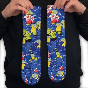 Camiseta retro del Chelsea Kits clásicos Mezcla de calcetines estampados Gran regalo de Navidad Chelsea No oficial