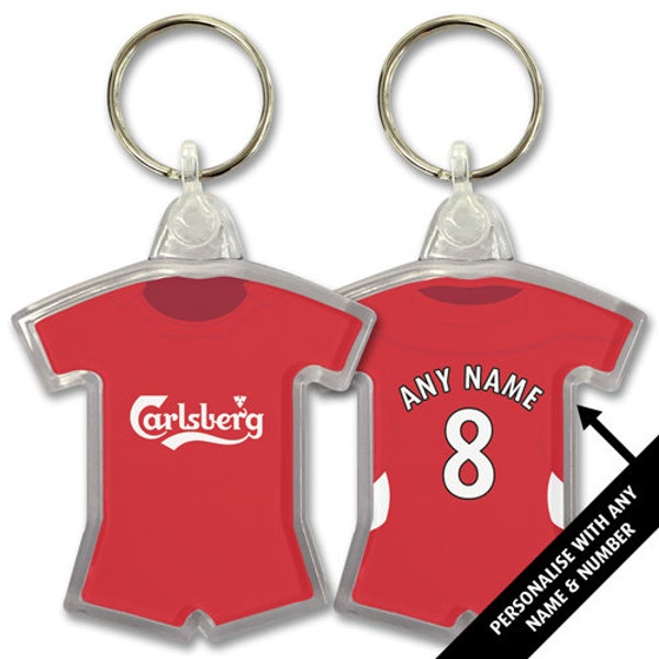 Liverpool 2005 Retro Home Shirt Kit Personalised Keyring Key Ring Key Chain Great Christmas Gift Add Any Name & Number