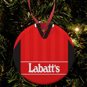 Forest 1994 Retro Home Shirt Kit Christmas Tree Decoration Bauble Flat Ceramic Great Christmas Gift Nottingham
