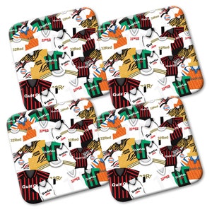 Swansea Retro Shirt Kits Mash Pack Of 4 Coasters Great Gift For Jacks Fans Football Gifts