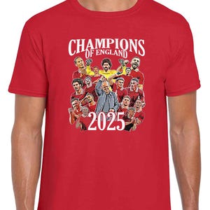 Liverpool Champions Of England 2025 T-Shirt Tee Design 1 | Great Liverpool Gift | Adults & Kids Sizes | Liverpool Fans Tee |