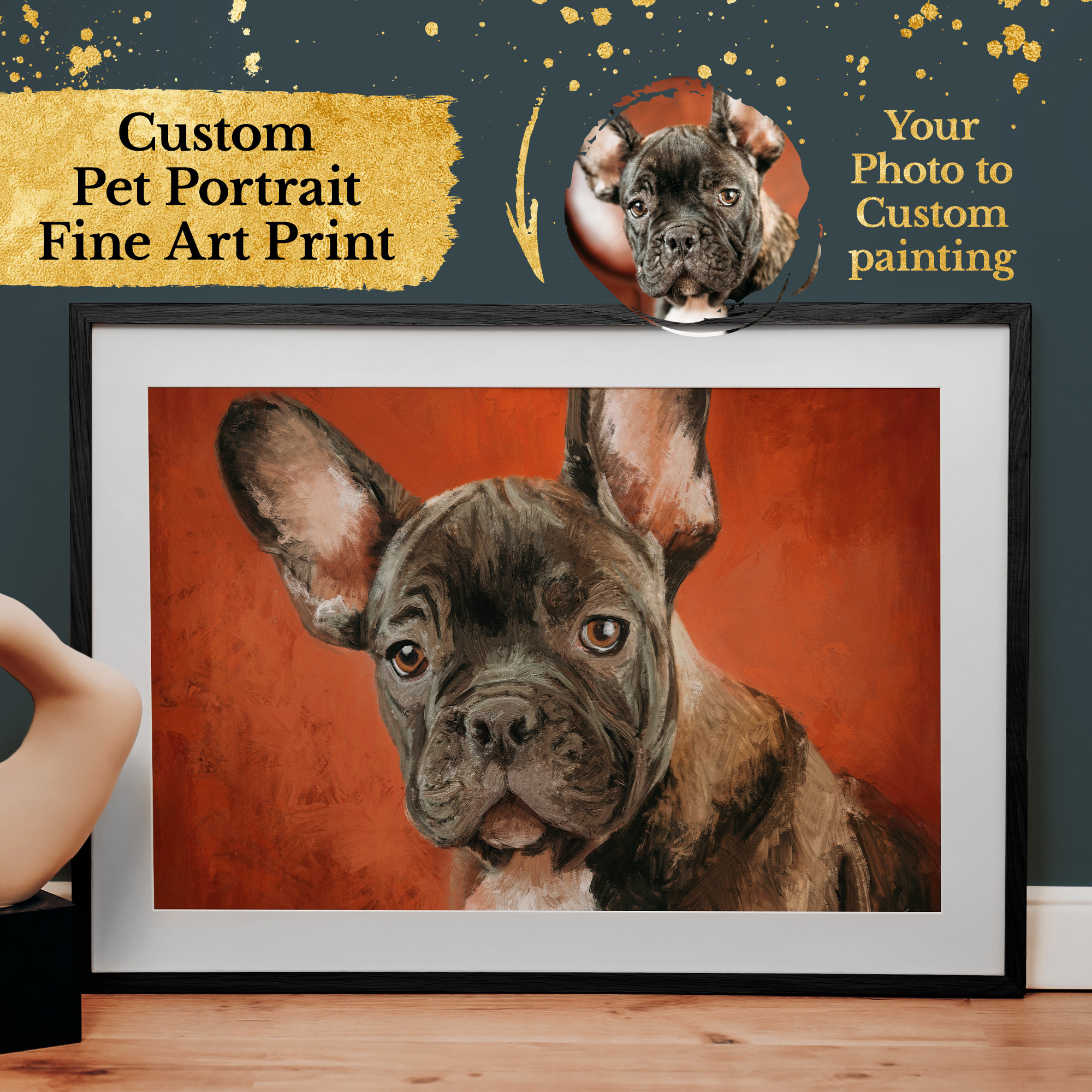 Custom Pet Portrait Art Print From Photo Personalized Gift for Dog ...