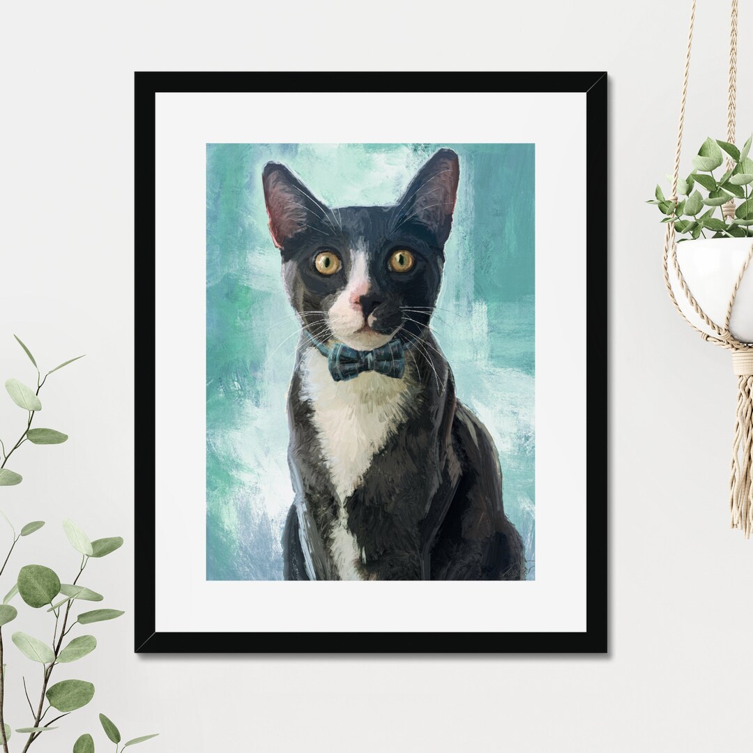 Custom Pet Portrait Art Print From Photo Personalized Gift for Dog ...