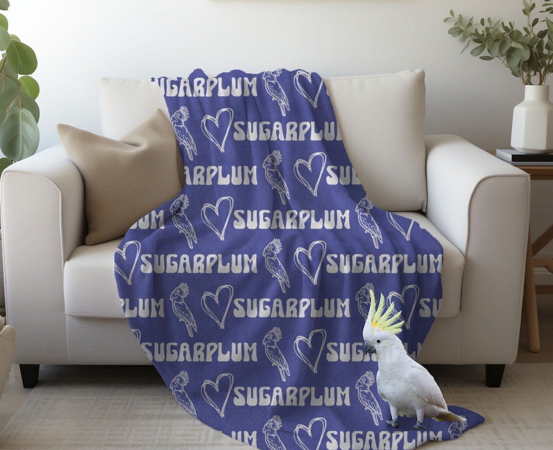 Custom Cockatoo Blanket, Personalized Pet Bird Lover Blanket, Soft New