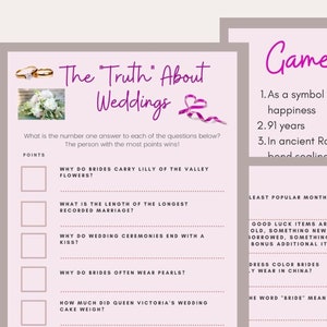 Printable Game Wedding Truths Game Instant Download - Etsy