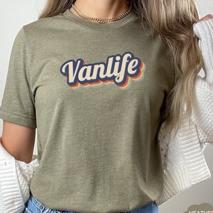 Vintage Vanlife Shirt, Camper Van T-shirt, Camping Outfit, Happy camper shirt, Travel Lover shirt, Vanlife tee, Outdoor shirt, woman gift