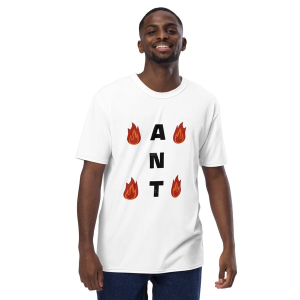 Men's T-Shirt ANT cotton t-shirt printed t-shirt flame t-shirt gift white t-shirt white designed shirt streetart sweatwear