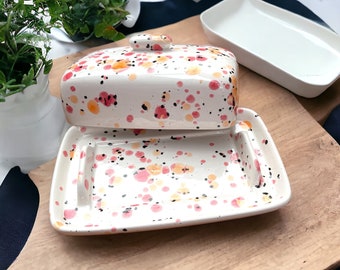 Multi coloured Butter Dish