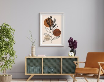 Conjunto de arte de pared, arte de pared imprimible, arte moderno, arte digital, impresiones modernas de mediados de siglo, impresiones de arte de pared de decoración boho, diseño especial