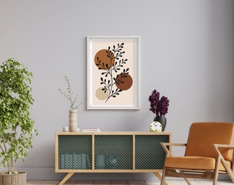 Conjunto de arte de pared, arte de pared imprimible, arte moderno, arte digital, impresiones modernas de mediados de siglo, impresiones de arte de pared de decoración boho, diseño especial