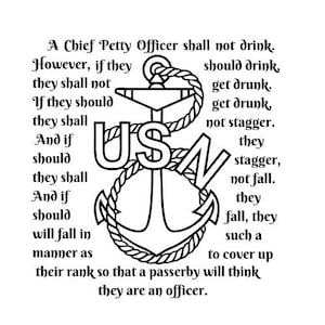 Navy Chief, US Navy, A Chief Petty Officer Shall Not, Old School Navy