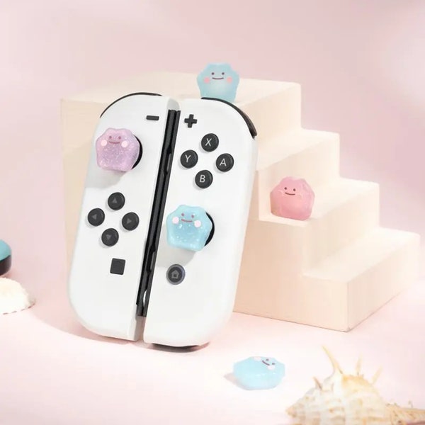 Cute Cartoon Grip Caps & Button,Thumb Grip Joycon Silicone Caps For Switch / Switch Lite / Switch OLED- Gift Joystick Caps Accessories