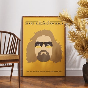 The Big Lebowski Poster | Digital Download | Instant Download | The Dude | Lebowski | Movie Poster | Minimalistic Movie Poster
