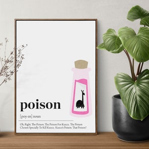 Poison Definition Instant Download / Emperor&#39;s New Groove / Kuzco Poison / Digital Download / The Poison for Kuzco / Definition Print