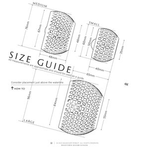 Size guide for the Cave Lounge size small, medium and large by aquascape byMazy, for optimal usage and to provide your betta fish with a resting bed, we recommend placing the cave just above the waterline.