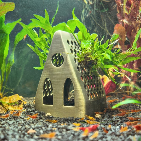 3 Hole Aquarium Cave Coconut Shell Cave / Hide, Betta Cave, Pleco Cave, Shrimp Cave, Aquarium Decoration.