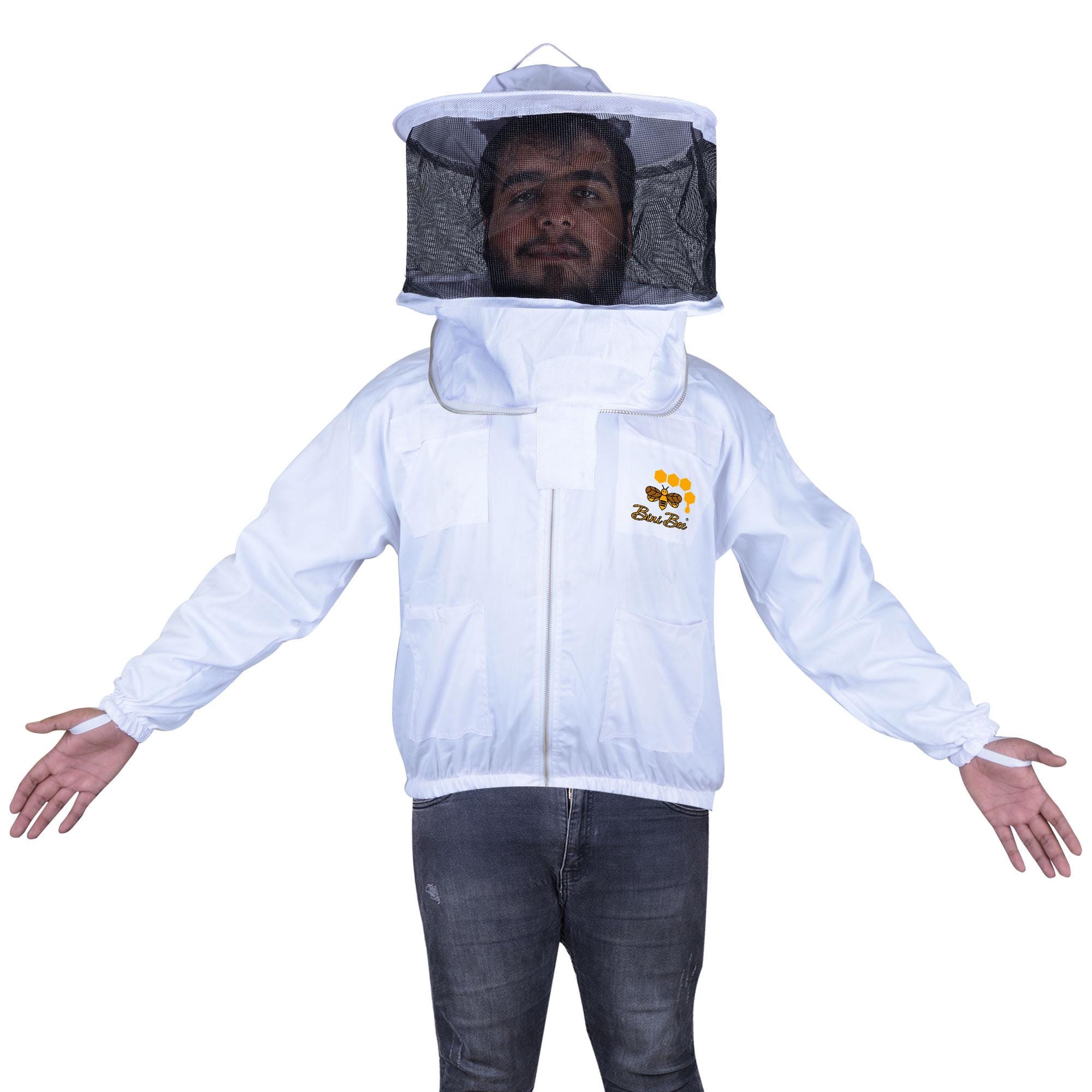 Cotton Beekeeping Jacket with Round Veil Lightweight Beekeeper Protective Gear
