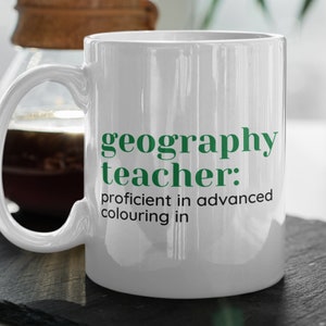 Gift For Geography Teachers | Funny Geography Teacher Definition Mug | Thank You Christmas End of Year Gift For Teachers Professors