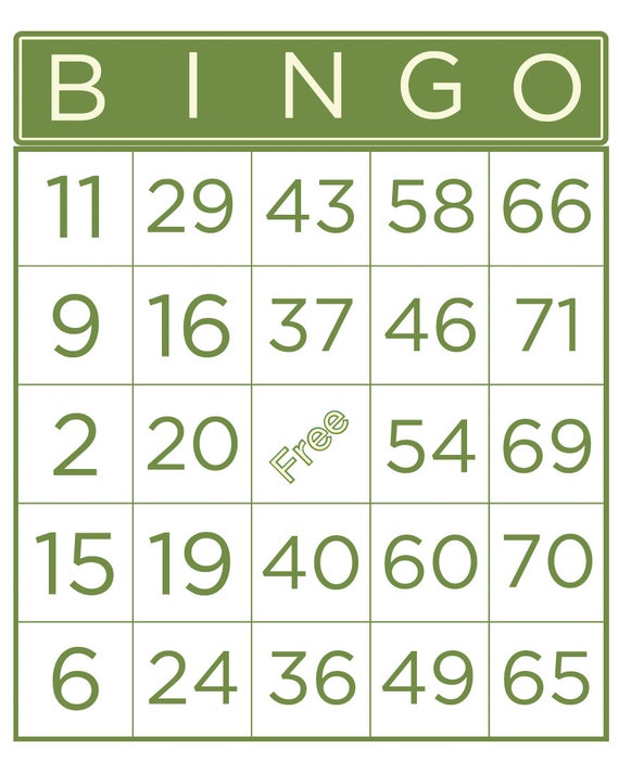 50 Bingo Cards | 2 Cards per Page | Call Cards | Bingo Tokens