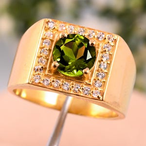 Peridot Men&#39;s Ring, High Quality Peridot Ring, Sterling Silver 925 Handmade Ring, Real Peridot Ring, Elegant Peridot Ring, Gift for him.