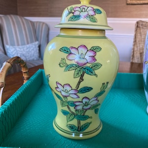 Yellow Hand-Painted Ginger Jar