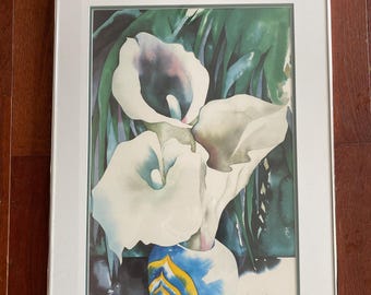 Harry Greene “Three Lilies” Watercolor