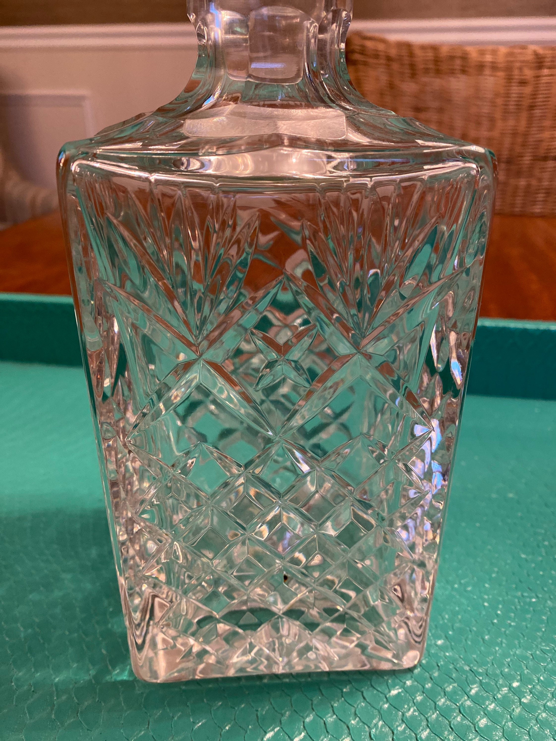 Square Crystal Decanter Etsy