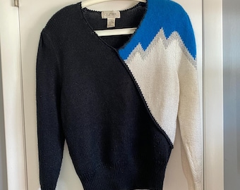 Vintage 80s Colorblock Sweater - size L