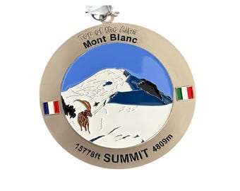 Medaglia di arrampicata del Monte Bianco - Premi di vetta per la Francia e le Alpi Montagna leggendaria - Vetta