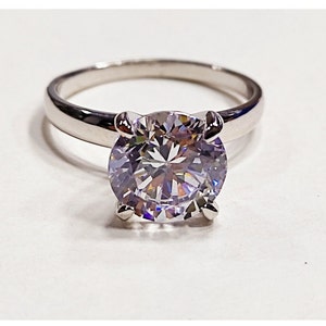 3.00 Carat Round Diamond Solitaire Ring, Classic Engagement Ring, Promise Wedding Ring, 4 Prongs Solitaire Ring, In 925 Sterling Silver