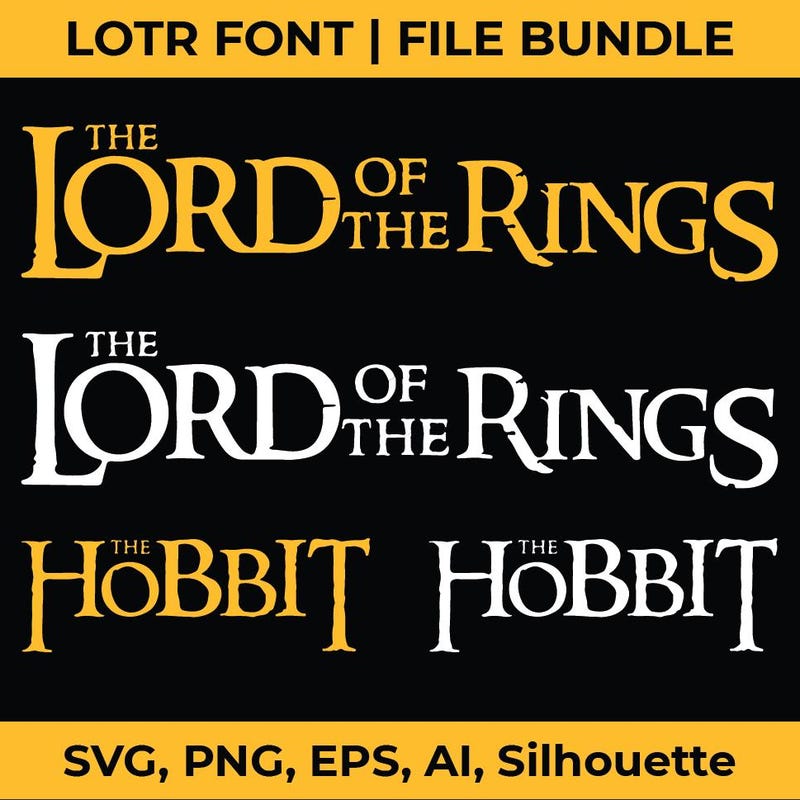 Lord the Rings Font - Etsy Canada
