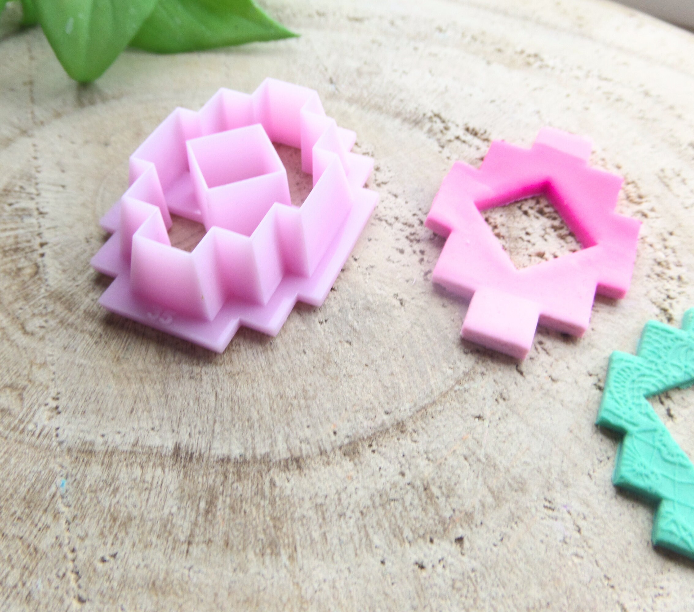 Aztec-inspired Geometric Clay Cutter Set | Tribal Polymer Clay  display picture 1