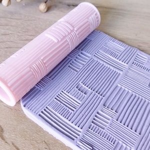 Geometric Lines Seamless Texture Roller – Perfect for Polymer Clay, DIY Earrings & Clay Tools