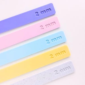 Guías de profundidad para arcilla polimérica (juego de 2) / Grosor de 1 mm a 6 mm / 5 colores con organizador