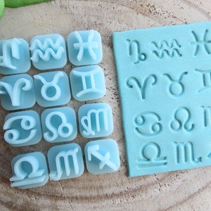 Zodiac Stamps for  Polymer Clay, Set of 12, Horoscope Stamps, Clay Tools, Diy Earrings