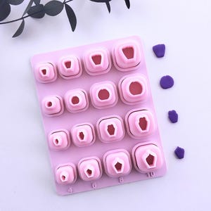 Micro Petal Cutters Set und Organizer für Polymer Clay |  Blumenschmuck & Basteln | ClayCutt DIY Ohrring Werkzeuge - 18 St