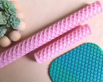 Rouleau texturé poisson sirène pour pâte polymère, boucles d'oreilles bricolage, outils en argile