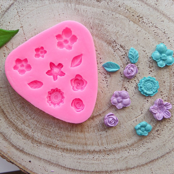 Silicone Mold Flowers and Leaves |  Polymer Clay Molds | Clay Tools | Diy Earrings