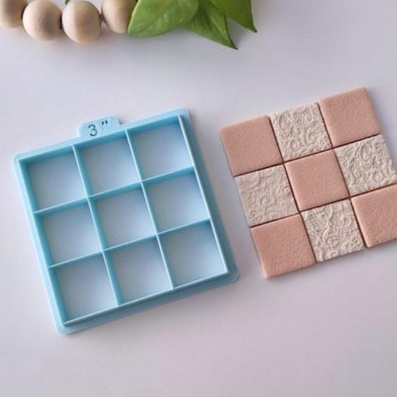 Keoker Emporte-pièces Carrés Argile Polymère - Kit Créateur Damier Pour Boucles D'Oreilles Et Bijoux