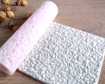 Small Leaves Texture Roller for Polymer Clay – Nature-Inspired Tool for Earrings & Crafts