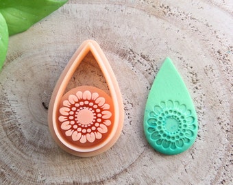 Teardrop  Flower Polymer Clay Earring Cutter, Diy Earrings, Clay tools