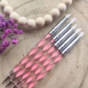 Set of 5 Metal and silicone Tools for Modelling Polymer Clay, Double Ended Brushes, Clay Tools , Diy Earring, Jewellery Making Supplies