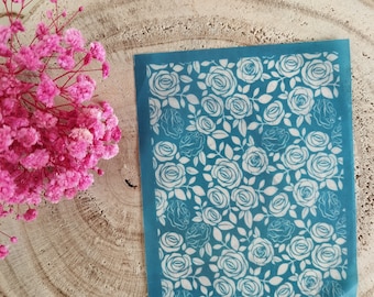 Roses Flowers Pattern Silkscreen for Polymer Clay, Clay Tools,  Diy Earrings