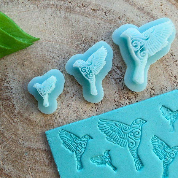 Bird Spring Stamps for Polymer clay, Clay Tools, Diy Earrings