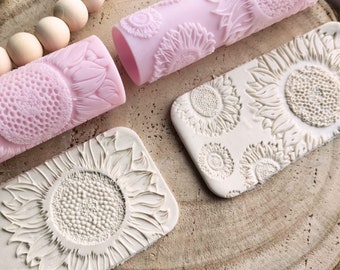 Sunflower Flower Texture Roller for Polymer clay, Clay Tools , Diy Earrings