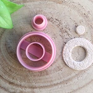 Donut Kreis Ausstechform für Polymer Clay, DIY Ohrringe, Clay Werkzeuge | 2 Stück