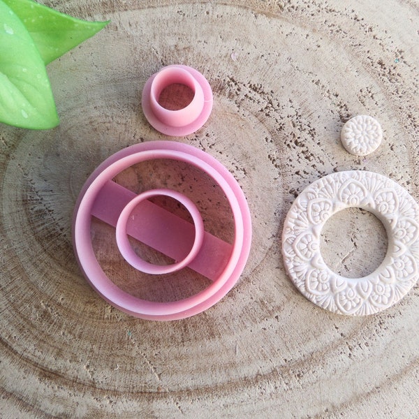 Donut Circle  Cutter for Polymer Clay, Diy Earrings, Clay tools | 2 pieces