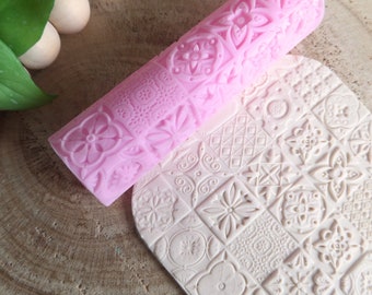 Moroccan Tiles Inspired Texture Roller for Polymer Clay Creations